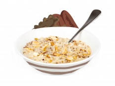pecan and walnut porridge - chopped walnuts, chopped pecans, oats and honey almond slivers pecan and walnut porridge - chopped walnuts, chopped pecans, oats and honey almond slivers
